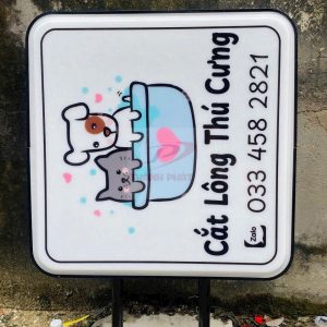 Hộp đèn mica hút nổi vuông 50cm in nội dung 2 mặt sắc nét