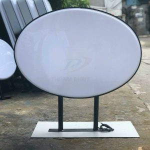 Hộp đèn mica hút nổi elip 40 x 60 cm phôi trắng