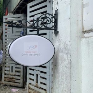 Hộp đèn mica hút nổi elip  60 x80 sắt mỹ thuật phôi trắng