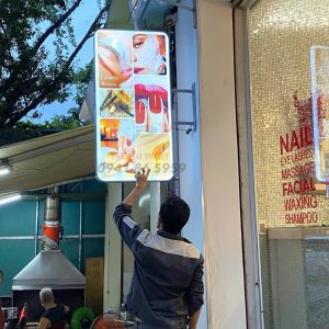 Hộp đèn mica chữ nhật 60 x120 in nội dung 2 mặt sắc nét