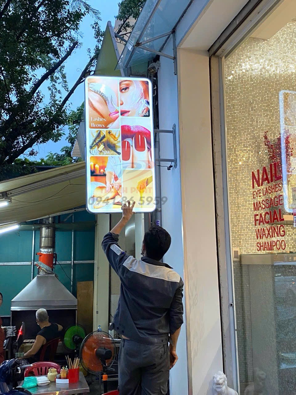 Hộp đèn mica chữ nhật 60 x120 in nội dung 2 mặt sắc nét