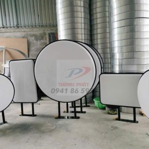 Hộp đèn mica hút nổi tròn 80 mặt poly ( phôi trắng)