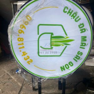Hộp đèn mica hút nổi tròn 60 in nội dung 2 mặt sắc nét