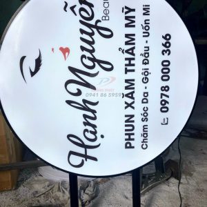 Hộp đèn mica hút nổi tròn 70 in nội dung 2 mặt sắc nét