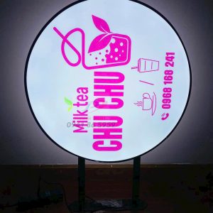Hộp đèn mica hút nổi tròn 50 cm in 2 mặt sắc nét